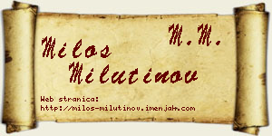 Miloš Milutinov vizit kartica